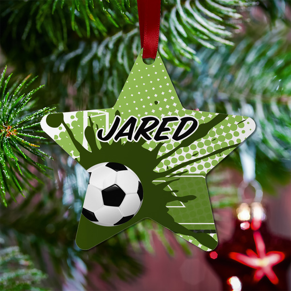 Soccer Metal Star Ornament - Lifestyle