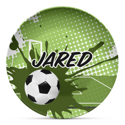 Soccer Microwave Safe Plastic Plate - Composite Polymer (Personalized)
