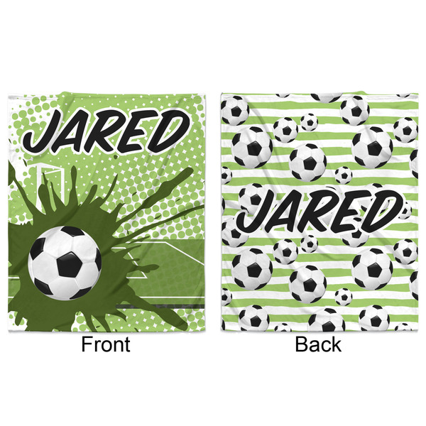 Soccer Minky Blanket - 50"x60" - Double Sided - Front & Back