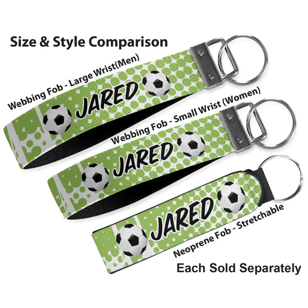 Soccer Multiple Key Ring comparison sizes