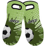 Soccer Neoprene Oven Mitts - Set of 2 w/ Name or Text