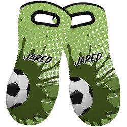 Soccer Neoprene Oven Mitts - Set of 2 w/ Name or Text