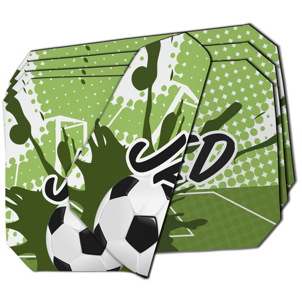 Custom Soccer Dining Table Mat - Octagon - Set of 4 (Double-SIded) w/ Name or Text