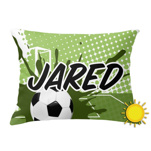 Custom Soccer Outdoor Throw Pillow (Rectangular) (Personalized)