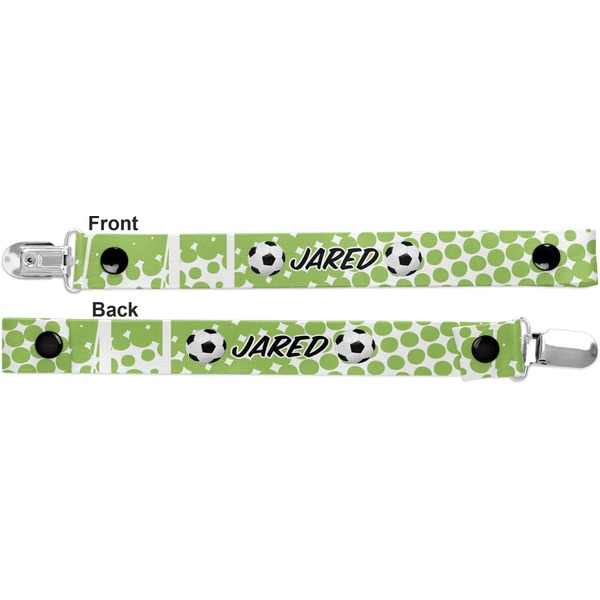 Soccer Pacifier Clip - Front and Back