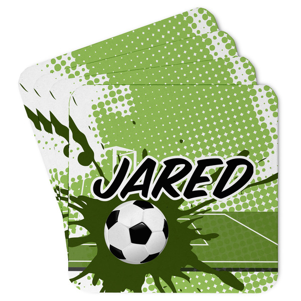 Custom Soccer Paper Coasters w/ Name or Text