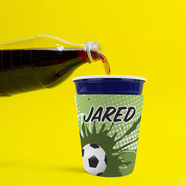 Soccer Party Cup Sleeves - without bottom - Lifestyle