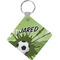 Soccer Diamond Plastic Keychain w/ Name or Text