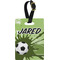 Soccer Plastic Luggage Tag - Rectangular w/ Name or Text