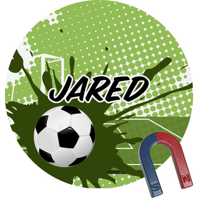 Soccer Round Fridge Magnet (Personalized)