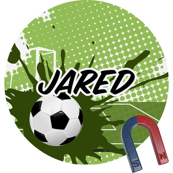 Custom Soccer Round Fridge Magnet (Personalized)