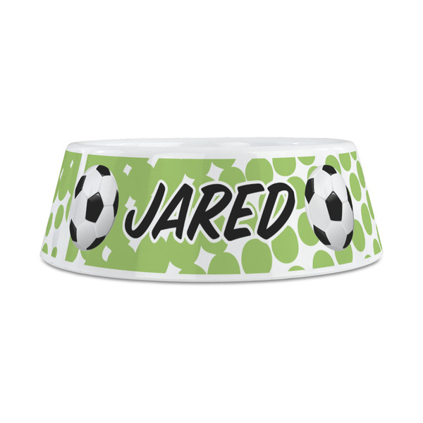 Soccer Plastic Dog Bowls - Medium - FRONT