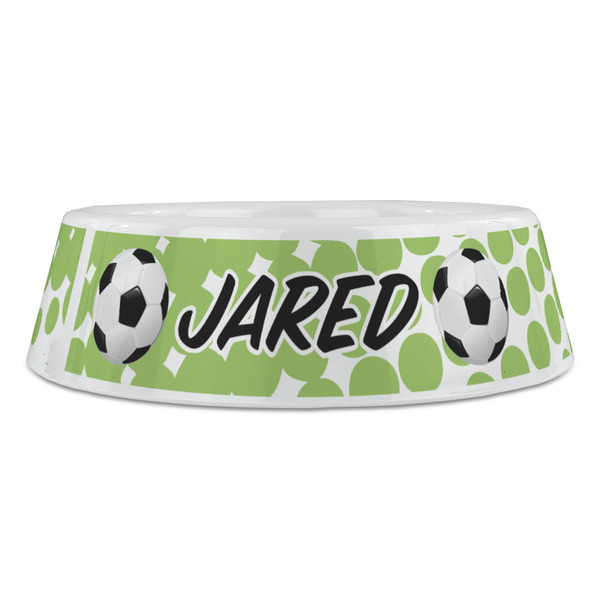 Soccer Plastic Pet Bowls - Large - FRONT
