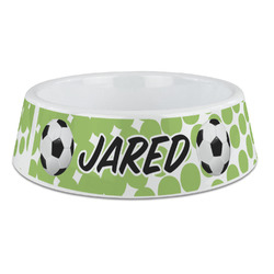 Soccer Plastic Dog Bowl - Large (Personalized)