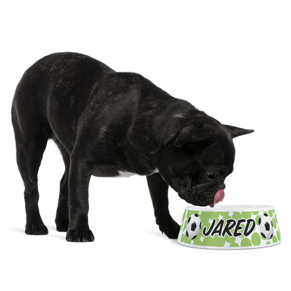 Soccer Plastic Pet Bowls - Medium - LIFESTYLE