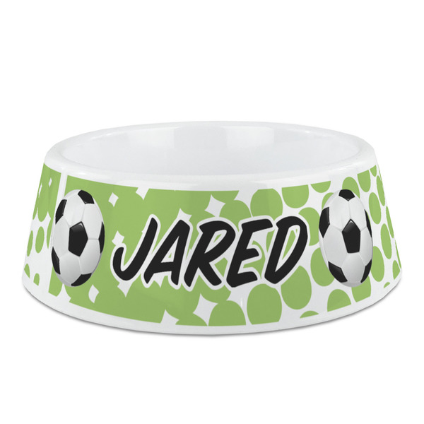Custom Soccer Plastic Dog Bowl - Medium (Personalized)
