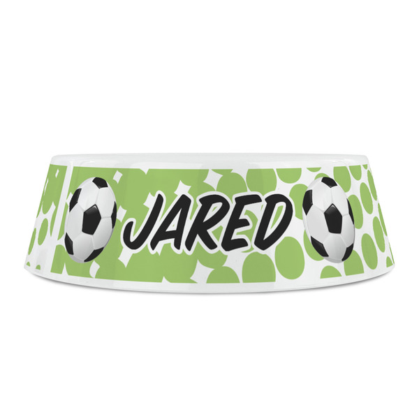 Soccer Plastic Pet Bowls - Small - FRONT