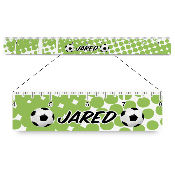 Custom Soccer Plastic Ruler - 12" (Personalized)