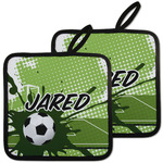 Soccer Pot Holders - Set of 2 w/ Name or Text