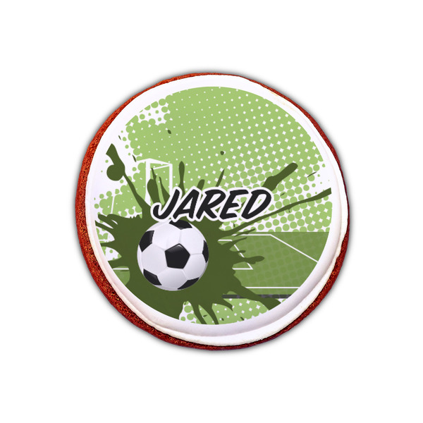 Soccer Printed Icing Circle - XSmall - On Cookie