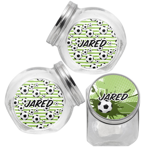 Soccer Puppy Treat Jar - Top Left Right