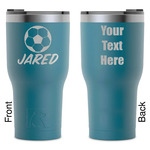 Soccer RTIC Tumbler - Dark Teal - Laser Engraved - Double-Sided (Personalized)