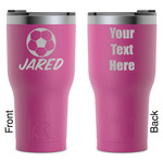Soccer RTIC Tumbler - Magenta - Laser Engraved - Double-Sided (Personalized)