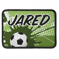 Soccer Iron On Rectangle Patch w/ Name or Text