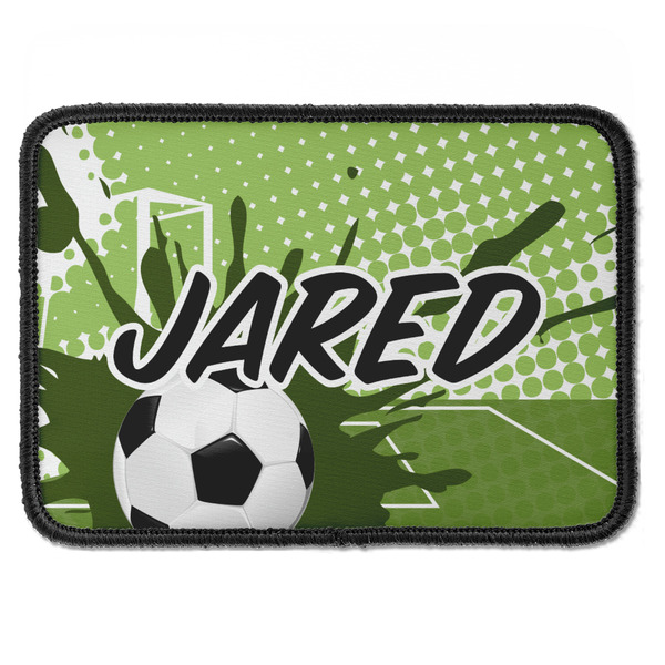 Custom Soccer Iron On Rectangle Patch w/ Name or Text
