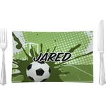 Soccer Rectangular Glass Lunch / Dinner Plate - Single or Set (Personalized)