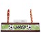 Soccer Red Mahogany Nameplates with Business Card Holder - Straight