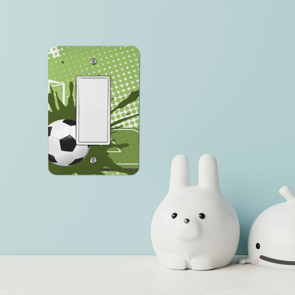 Soccer Rocker Light Switch Covers - Single - IN CONTEXT