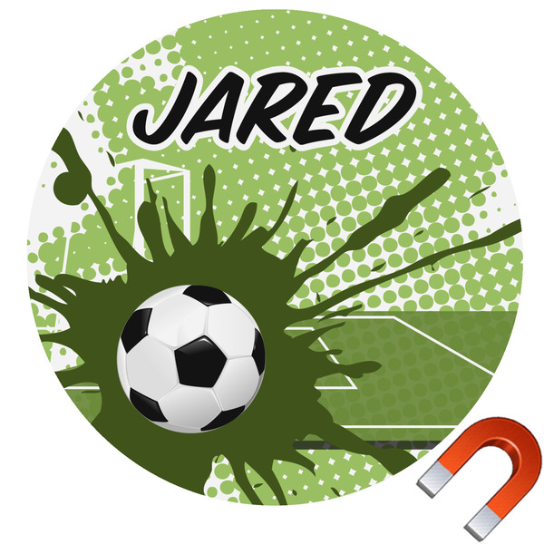 Custom Soccer Round Car Magnet - 10" (Personalized)