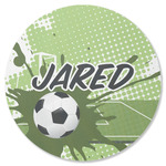 Soccer Round Rubber Backed Coaster (Personalized)
