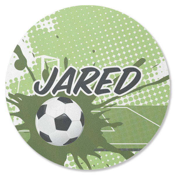 Custom Soccer Round Rubber Backed Coaster (Personalized)