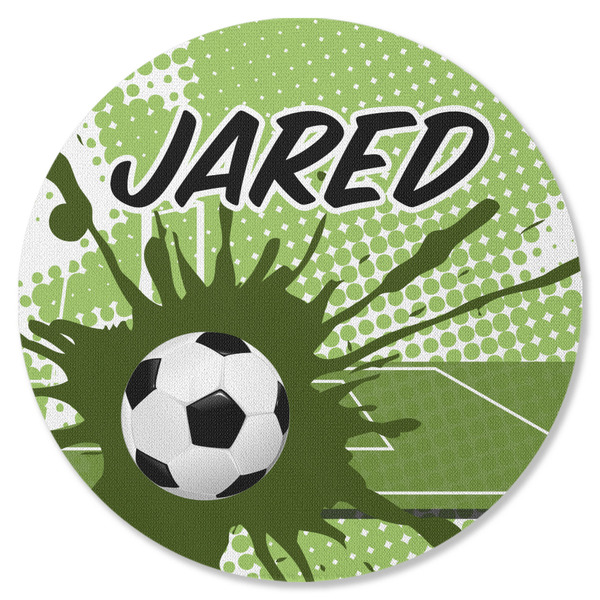 Custom Soccer Round Rubber Backed Coaster (Personalized)