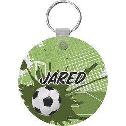 Soccer Round Plastic Keychain (Personalized)