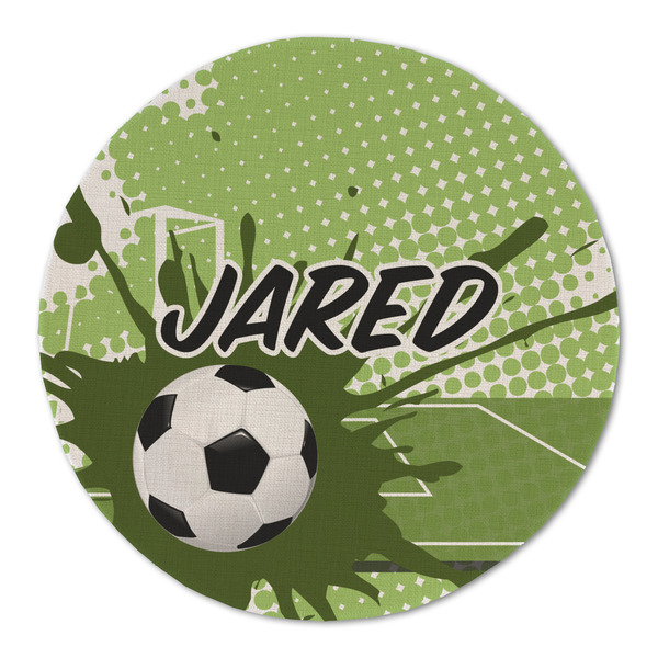 Custom Soccer Round Linen Placemat - Single Sided (Personalized)