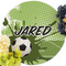 Soccer Round Linen Placemats - Front (w flowers)