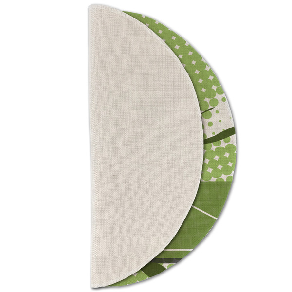Soccer Round Linen Placemats - HALF FOLDED (single sided)