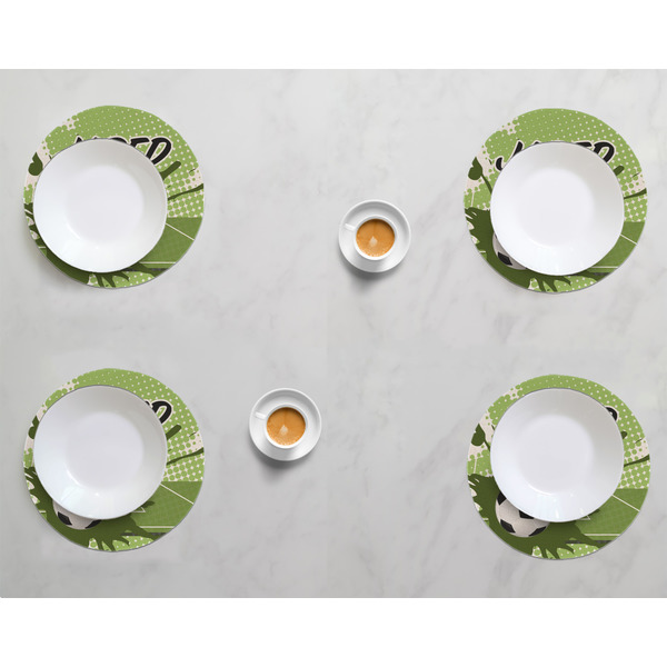Soccer Round Linen Placemats - LIFESTYLE (set of 4)