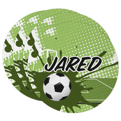Soccer Round Paper Coasters w/ Name or Text