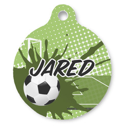 Soccer Round Pet ID Tag - Large (Personalized)