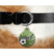 Soccer Round Pet Tag on Collar & Dog