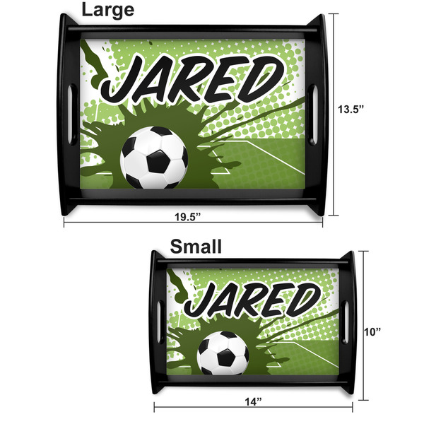 Soccer Serving Tray Black Sizes