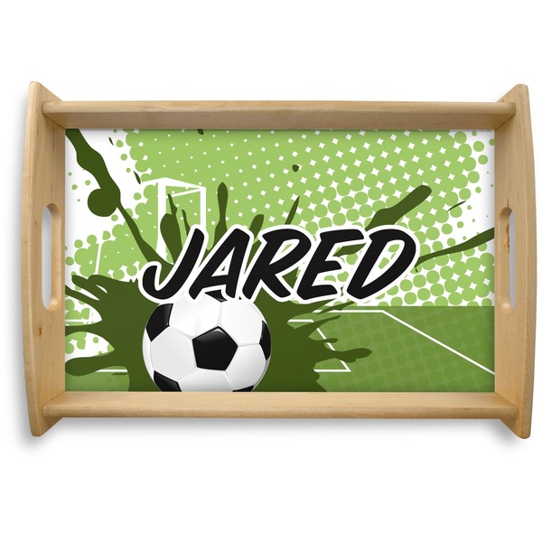 Custom Soccer Natural Wooden Tray - Small (Personalized)