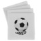 Soccer Set of 4 Sandstone Coasters - Front View