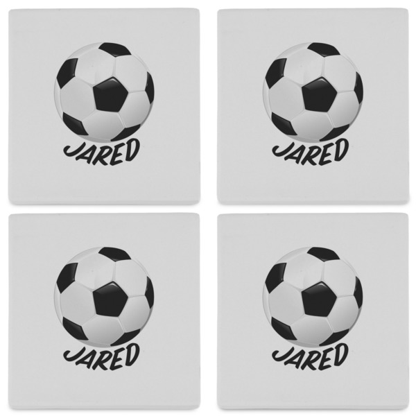 Soccer Set of 4 Sandstone Coasters - See All 4 View