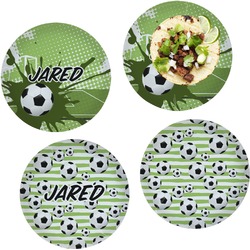 Soccer Set of 4 Glass Lunch / Dinner Plate 10" (Personalized)