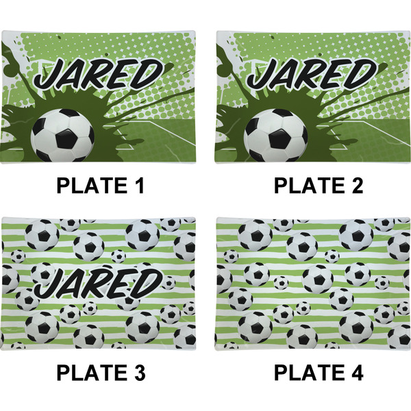 Soccer Set of Rectangular Appetizer / Dessert Plates (Approval)